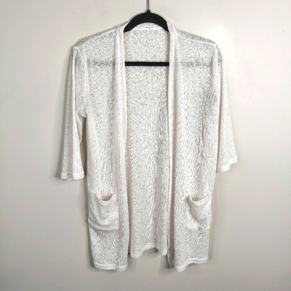 Glacier Japan Coastal Lagenlook Boho Minimalist Lightweight Open Knit Cardigan M